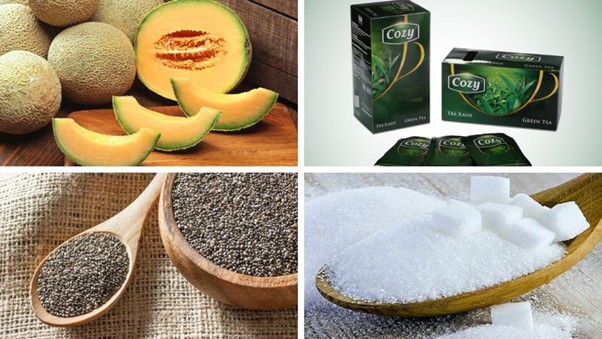Chuẩn bị nguyên liệu cho món trà dưa lưới