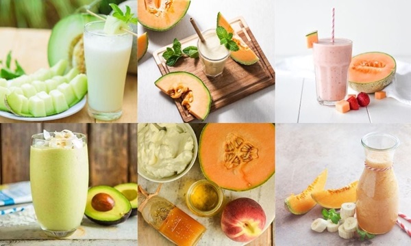 Cho dưa lưới đã sơ chế vào máy xay để làm sữa chua