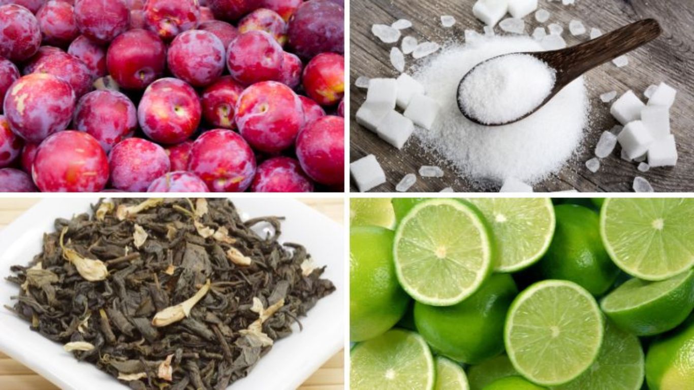 Chuẩn bị nguyên liệu làm trà mận hậu ngay tại nhà