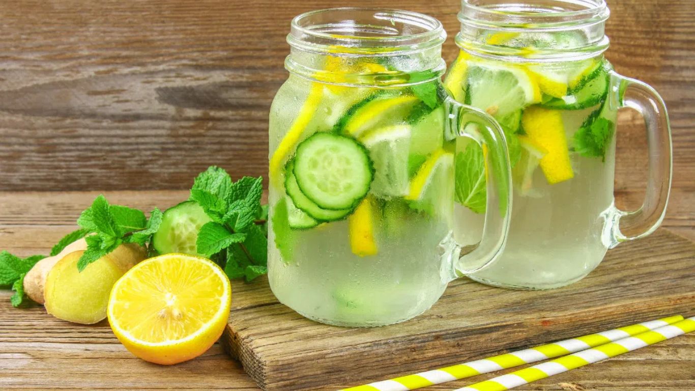 Nước ép dưa chuột - chanh - bạc hà là một trong những loại nước ép giảm mỡ nội tạng nhẹ nhàng, thanh mát